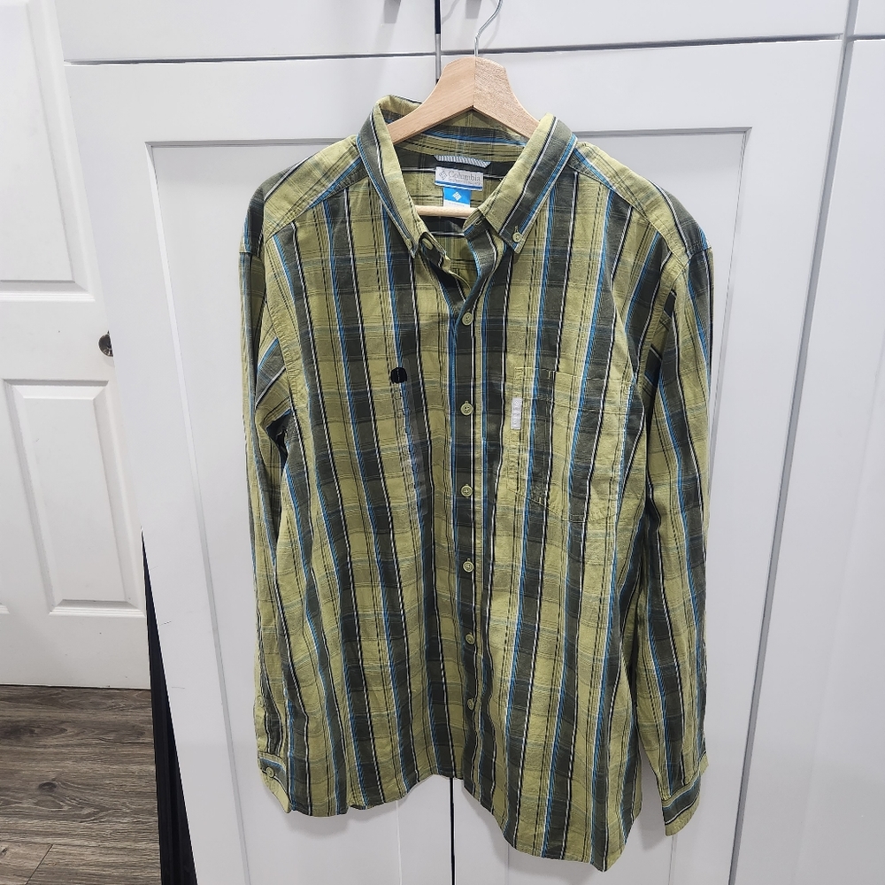 NEW Columbia Plaid Long Sleeve Button Down Shirt Large